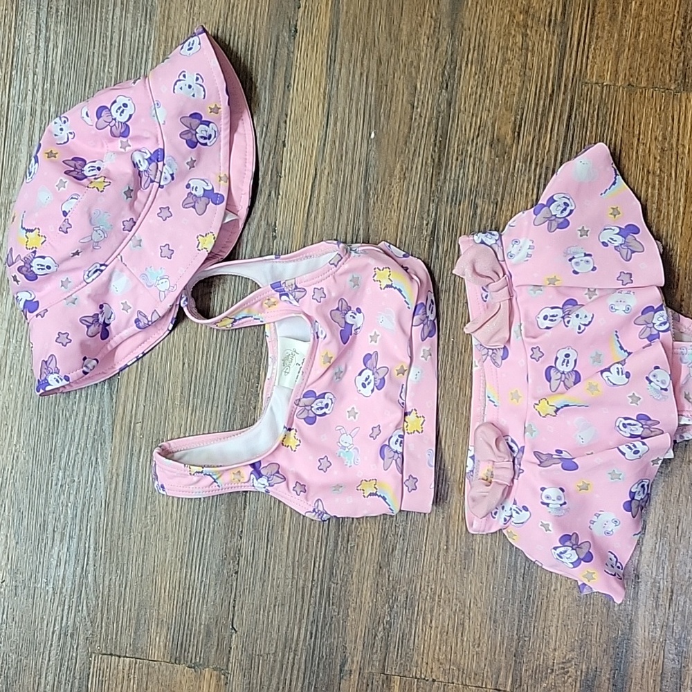 Disney Minnie Mouse 2-piece Bathing Suit Size 2 Toddler